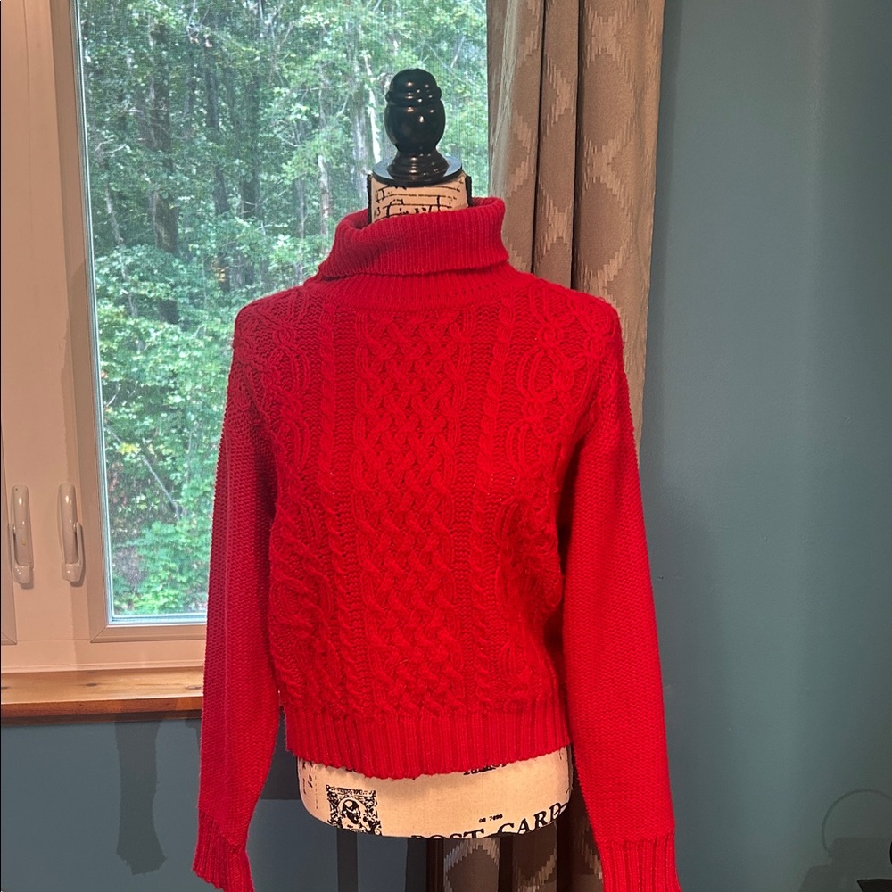 Elegant Red Turtleneck Sweater